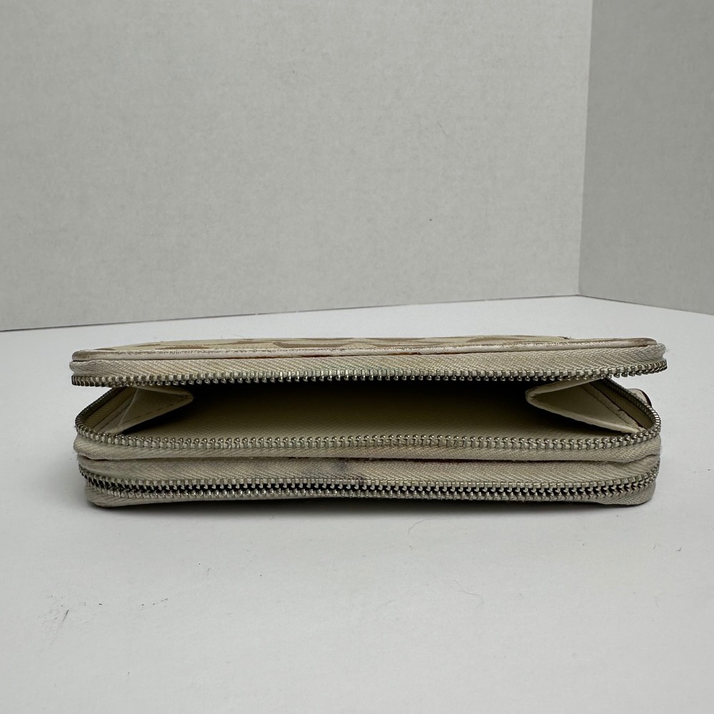 Coach Signature Canvas Double Zip Wristlet Khaki White 52853 - Picture 8 of 8